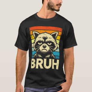 T-shirt Mème Graphique Drôle Raccoon Bruh pour garçons fil