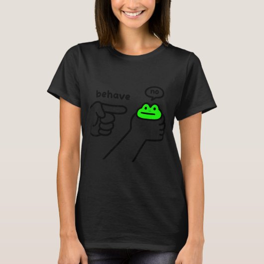 T-shirt Mème Grenouille Malhonnête Se Comporter Pas Drôle (Devant)