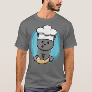 T-shirt Meme Grey Kitten Baking Cookies Chef Cat Makin