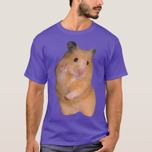 T-shirt Mème Hamster avec signe de paix Premium (Devant)