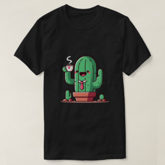 T-shirt Même les cactus boivent du café