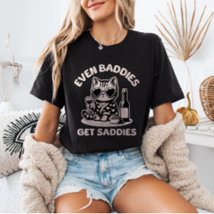T-shirt Même les Méchants Ont des Tristesses Chat Mème San