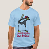 T-shirt Même les pingouins aiment le baseball (Devant)