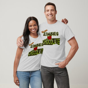 T-shirt Même les zombies aiment les tee-shirts au chocolat