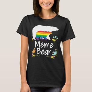 T-shirt Mème Lgbt Bear Gay Lesbian Pride Rainbow Floral Tr