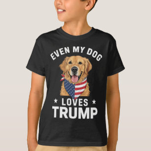 T-shirt Même Mon Chien Aime Trump Drapeau Usa Bandana