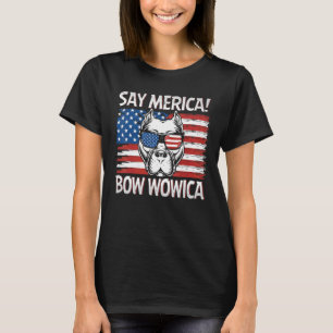 T-shirt Mème Pitbull Drapeau américain 4 juillet Pitbull P