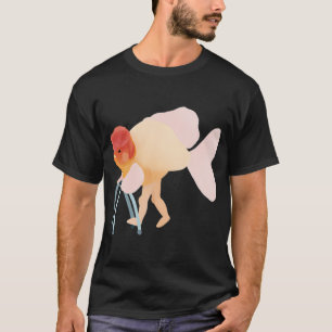T-shirt Mémé Poisson avec des jambes et un déambulateur