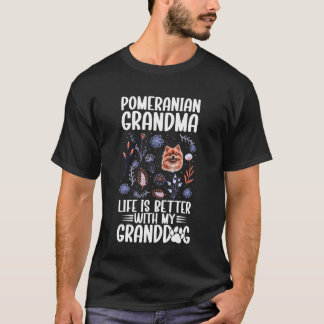 T-shirt Mémé Poméranienne d'une grand-mère Poméranienne Lo