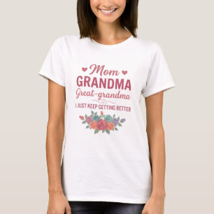 T-shirt Mémé pour femmes maman mémé arrière-grand-mère