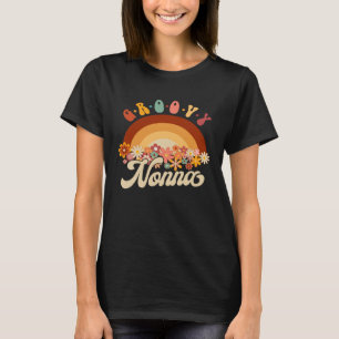 T-shirt Mémé rétro arc-en-ciel groovy des années 70 corres