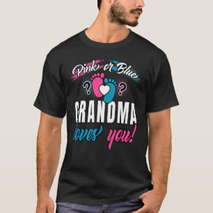 T-shirt Mémé rose ou bleue t'aime future grand-mère Gende