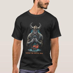 T-shirt Mème Viking drôle Norse Tech Joueur pillant le num