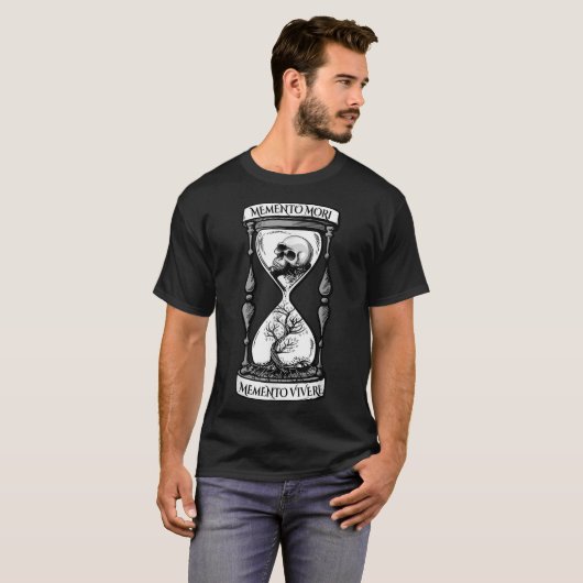T-shirt Memento Mori Memento Vivere Design Crâne Stoe Mem (Devant entier)
