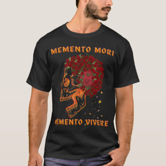 T-shirt Memento Mori Memento Vivere Roses du crâne