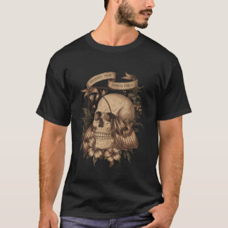 T-shirt Memento Mori Vie Tempus Fugit Gothique Papillon Mé