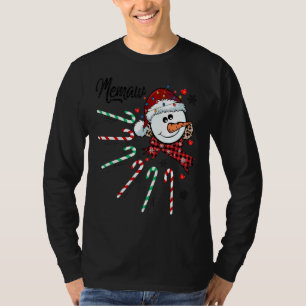 T-shirt Mémo Sucre de canne Snowman Noël Noël Noël Noël No