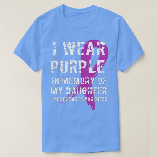 T-shirt Mémoire de la fille Porter une surdose violette se (Design devant)