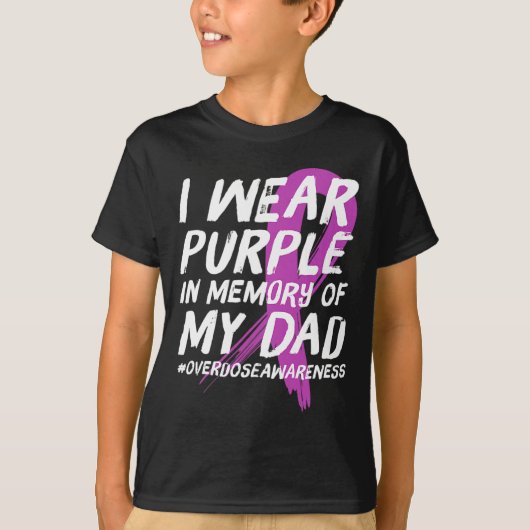 T-shirt Mémoire de papa Porte une surdose violette (Devant)