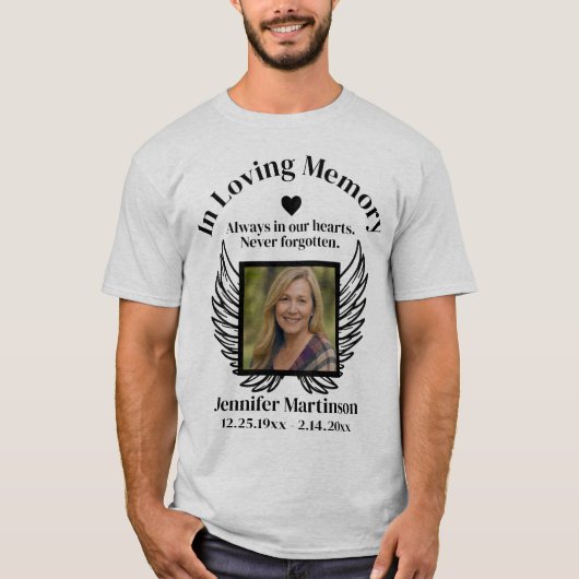 T-shirt Mémorial | Ajouter une photo (Devant)