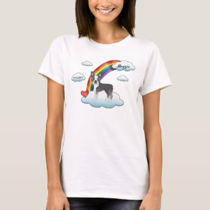 T-shirt Mémorial Arc-en-Ciel Boston Terrier Bleu et Blanc