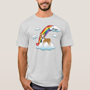 T-shirt Mémorial Arc-en-Ciel Boston Terrier Fauve et Blanc