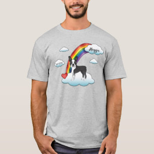 T-shirt Mémorial Arc-en-Ciel Boston Terrier Noir et Blanc