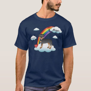 T-shirt Mémorial Arc-en-Ciel de Rottweiler Noir et Feu