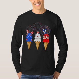 T-shirt Memorial Day 4 juillet Holiday Patriotic Ice Cre