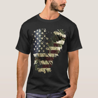 T-shirt Memorial Day Camo American USA Drapeau Camouflage 