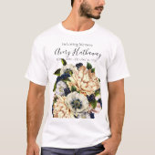 T-shirt Mémorial funéraire du Bouquet de fleurs bleues (Devant)
