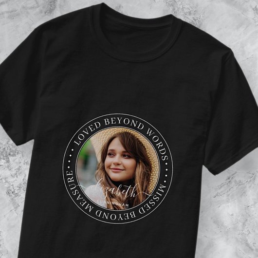 T-shirt Memorial Love Beyond Words Elegant Chic Photo T-S