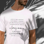 T-shirt Mémorial Moderne Élégant Simple Chic