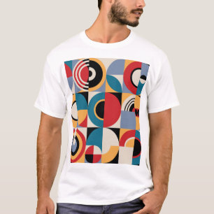T-shirt Memphis Abstrait : Style Vintage géométrique.