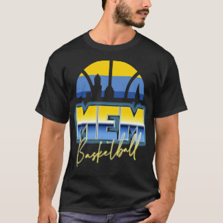 T-shirt Memphis Basketball Retro 90s Chrome Skyline