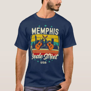 T-shirt Memphis Beale Street Blues Music Vintage Guitar Mu