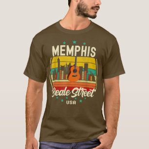 T-shirt Memphis Beale Street Blues Music Vintage Guitar Mu