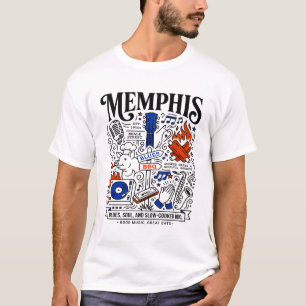 T-shirt Memphis Blues Âme et Barbecue Fumé