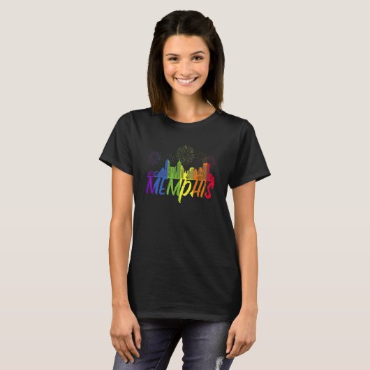 T-shirt Memphis Pride Skyline Pride Parade Memphis (Devant entier)
