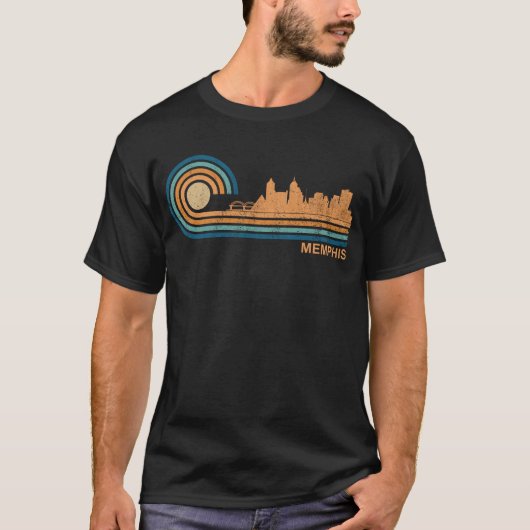 T-shirt Memphis Skyline Retro Memphis Fan Tennessee (Devant)