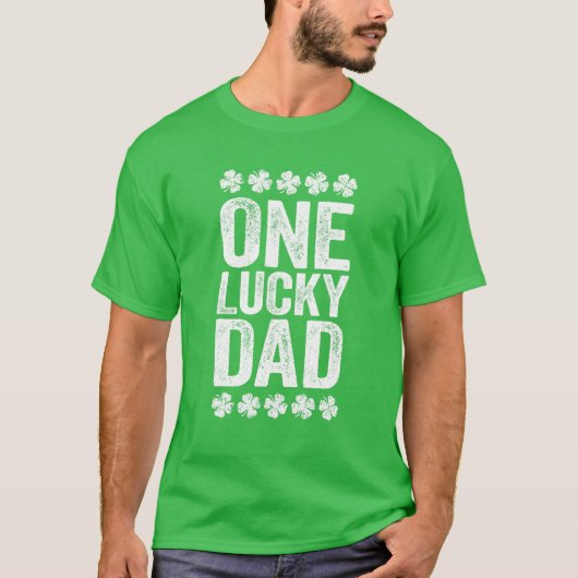 T-shirt Men One Lucky Papa St Patrick (Devant)
