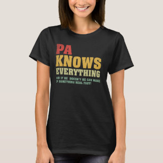 T-shirt Men Pa connaît tout Funny Grandpa Fête des pères