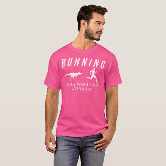 T-shirt Men Running With Motivation Raptor Funny Runner Di (Devant entier)