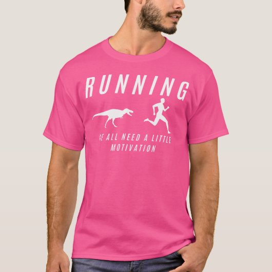 T-shirt Men Running With Motivation Raptor Funny Runner Di (Devant)