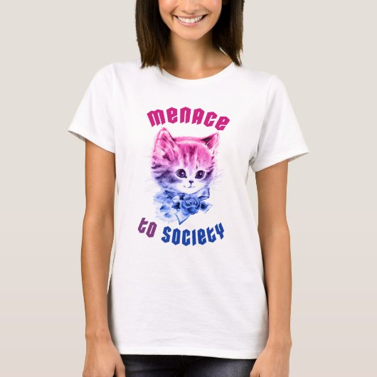 T-shirt Menace Bisexuelle Kitty (Devant)