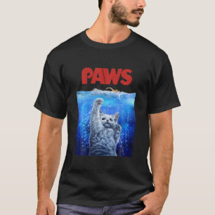 T-shirt , Menace De Chat Siamois Blanc De La Mer Profonde,