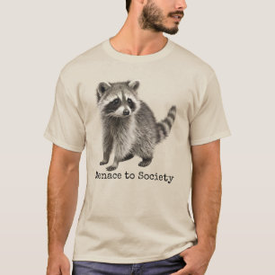 T-shirt Menace pour la société, Mème drôle de raton laveur