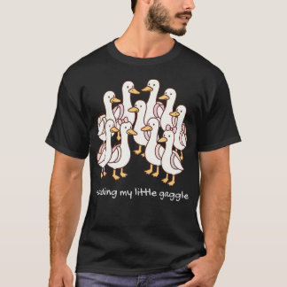 T-shirt Menant Mon Petit Groupe D'oies Idiotes Élève