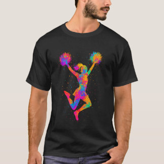 T-shirt Mèneuse De Cheer Équipe De Cheerleading Colorée Ch