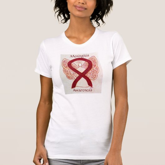 T-shirt Meningite Sensibilisation Ruban Angel Custom Shirt (Devant)